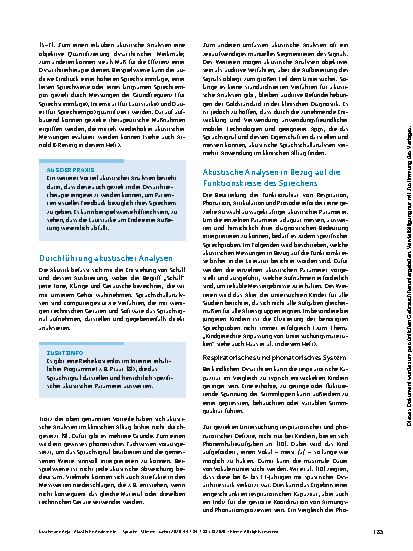 Vorschauseite 2: Akustische Analysen in der Dysarthriediagnostik bei Kindern mit infantiler Zerebralparese: Überblick