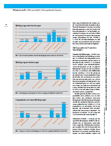 Vorschauseite 5: Auswirkungen des Lockdowns auf Betätigung – Occupational Transition in der Pandemie
