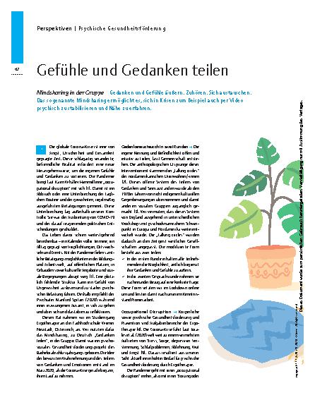 Vorschauseite 1: Gefühle und Gedanken teilen – Mindsharing in der Gruppe