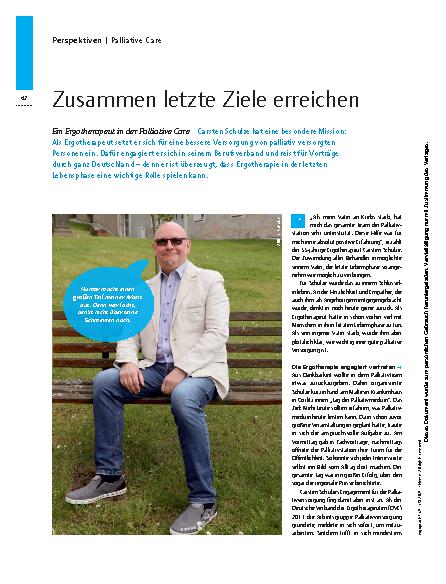 Vorschauseite 1: Zusammen letzte Ziele erreichen – Ein Ergotherapeut in der Palliative Care