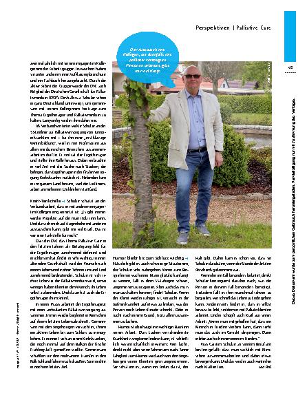 Vorschauseite 2: Zusammen letzte Ziele erreichen – Ein Ergotherapeut in der Palliative Care