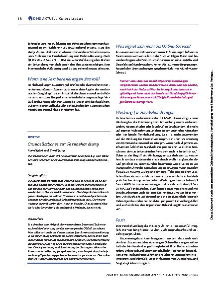 Vorschauseite 3: Fernbehandlung durch Heilpraktiker?