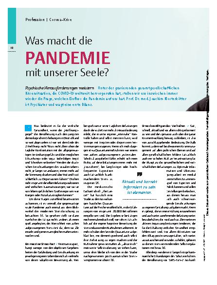 Vorschauseite 1: Was macht die Pandemie mit unserer Seele? – Psychische Herausforderungen meistern