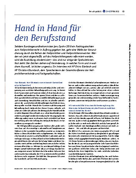 Vorschauseite 2: Hand in Hand für den Berufsstand