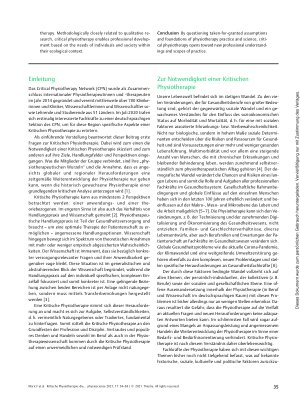 Vorschauseite 2: Kritische Physiotherapie: die deutschsprachige Sektion des Critical Physiotherapy Network (DCPN) stellt sich vor
