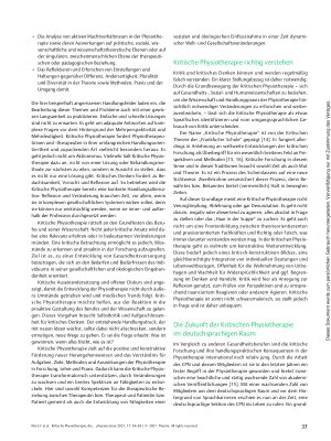 Vorschauseite 4: Kritische Physiotherapie: die deutschsprachige Sektion des Critical Physiotherapy Network (DCPN) stellt sich vor