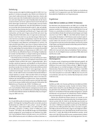 Vorschauseite 2: Ist die Desinfektion öffentlicher Flächen zur Prävention von SARS-CoV-2 – infektionen sinnvoll?