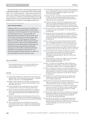 Vorschauseite 5: Ist die Desinfektion öffentlicher Flächen zur Prävention von SARS-CoV-2 – infektionen sinnvoll?