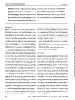 Vorschauseite 2: „Der Mensch, der Handball spielt, braucht den Ball, den Kontakt und die Gemeinschaft“ – Veränderungen im Sportangebot durch die COVID-19 Pandemie und deren Bedeutung für Sportvere…