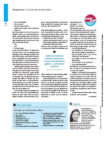Vorschauseite 3: Das richtige Maß an Information – Gesunde Informationskultur