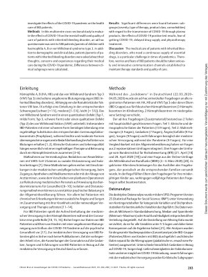 Vorschauseite 2: Auswirkungen der COVID-19 Pandemie auf die medizinische Versorgung von Patienten mit angeborenen Blutungsneigungen