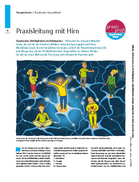 Vorschauseite 1: Praxisleitung mit Hirn – Psychisches Wohlbefinden am Arbeitsplatz