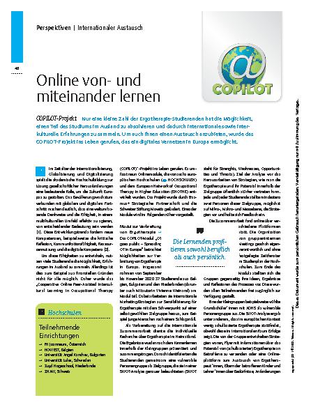 Vorschauseite 1: Online von- und miteinander lernen – COPILOT-Projekt