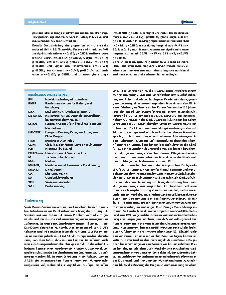 Vorschauseite 2: Reduzierter Muskelstatus und Muskelabbau bei geriatrischen Patient*innen