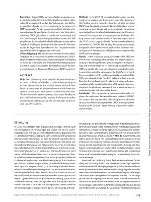 Vorschauseite 2: Das deutschlandweite, webbasierte ParaReg-Register zur lebenslangen Dokumentation von Querschnittgelähmten – Datenmodell, rechtlich-ethische Voraussetzungen und technische Impleme…