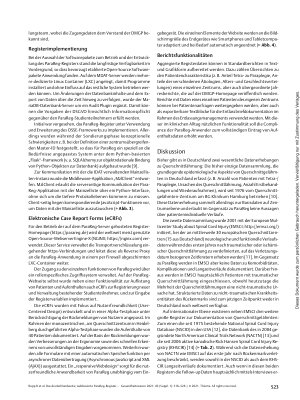 Vorschauseite 6: Das deutschlandweite, webbasierte ParaReg-Register zur lebenslangen Dokumentation von Querschnittgelähmten – Datenmodell, rechtlich-ethische Voraussetzungen und technische Impleme…