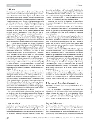 Vorschauseite 2: Die Sicherheit des Lebendnierenspenders – Das Deutsche Lebendspende Register SOLKID-GNR – Entstehung und Struktur eines nationalen Registers in der Versorgungsforschung