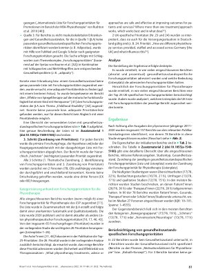 Vorschauseite 5: Forschungsprioritäten in der physiotherapeutischen Forschung in Deutschland – Eine systematische Analyse von Publikationen der physioscience der letzten 10 Jahre