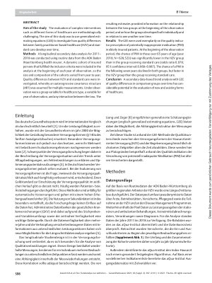 Vorschauseite 2: Eine Trendanalyse zur zeitlichen Entwicklung von Qualitätsunterschieden zweier Versorgungsformen auf Basis von Sekundärdaten