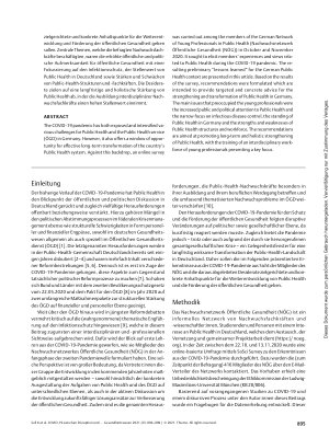 Vorschauseite 2: COVID-19 zwischen Disruption und Transformation der öffentlichen Gesundheit: Erste Lehren aus Perspektive des Nachwuchses