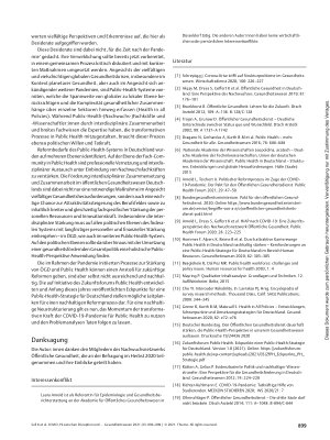 Vorschauseite 6: COVID-19 zwischen Disruption und Transformation der öffentlichen Gesundheit: Erste Lehren aus Perspektive des Nachwuchses