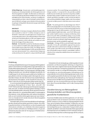Vorschauseite 2: Verknüpfung von Abrechnungsdaten gesetzlicher Krankenkassen und Einsatzprotokollen des Rettungsdienstes: Brückenschlag durch Krankenversichertennummer?