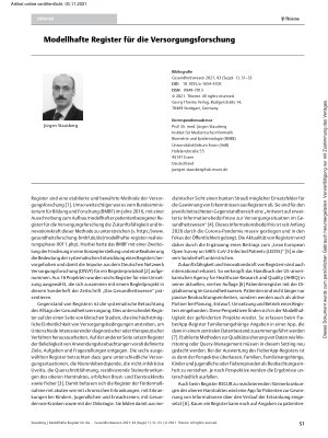 Vorschauseite 1: Modellhafte Register für die Versorgungsforschung