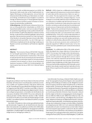 Vorschauseite 2: Die COVID-19 Pandemie als Herausforderung und Chance für Register in der Versorgungsforschung: Erfahrungen aus Lean European Open Survey on SARS-CoV-2 Infected Patients (LEOSS)
