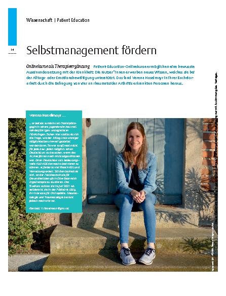 Vorschauseite 1: Selbstmanagement fördern – Onlinekurse als Therapieergänzung