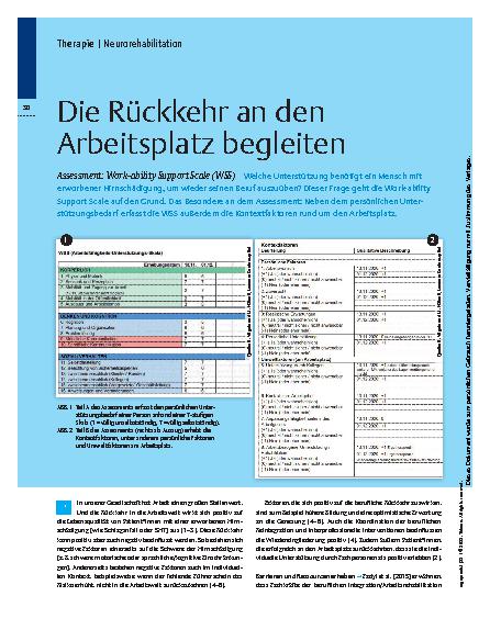 Vorschauseite 1: Die Rückkehr an den Arbeitsplatz begleiten – Assessment: Work-ability Support Scale (WSS)