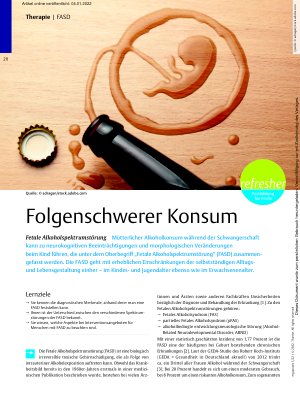 Vorschauseite 1: Folgenschwerer Konsum – Fetale Alkoholspektrumstörung
