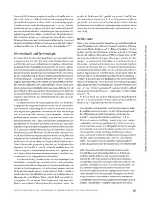 Vorschauseite 2: Was verstehen wir unter Sekundärdaten? – Ein Grundsatzbeitrag zur terminologischen Einordnung und Definition