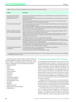 Vorschauseite 3: Statistische Inferenz mittels Schätzung: Empfehlungen der International Society of Physiotherapy Journal Editors