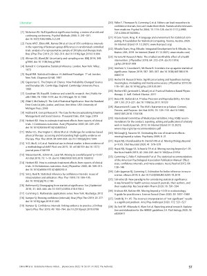 Vorschauseite 6: Statistische Inferenz mittels Schätzung: Empfehlungen der International Society of Physiotherapy Journal Editors