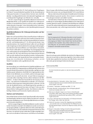 Vorschauseite 6: Qualitätsindikatoren für Videosprechstunden in der hausärztlichen Versorgung – ein Scoping Review