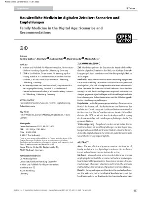 Vorschauseite 1: Hausärztliche Medizin im digitalen Zeitalter: Szenarien und Empfehlungen
