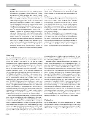 Vorschauseite 2: Nutzung von Krankenkassenroutinedaten zur Bestimmung von Krankheitshäufigkeiten im Projekt BURDEN 2020