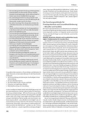 Vorschauseite 3: Perspektivpapier „Zukunft Präventionsforschung“: Koordinierte Forschung zu Prävention und Gesundheitsförderung – aktuell und in der Zukunft