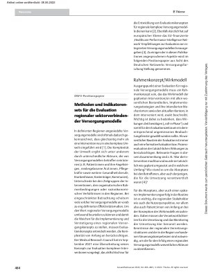 Vorschauseite 1: Methoden und Indikatorensets für die Evaluation regionaler sektorverbindender Versorgungsmodelle