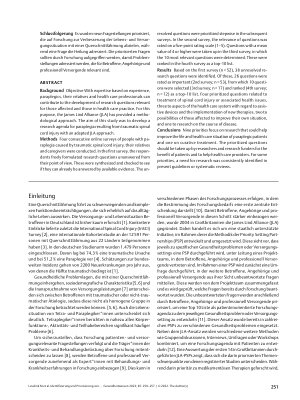 Vorschauseite 2: Identifizierung und Priorisierung von Forschungsfragen zu Paraplegie infolge einer unfallbedingten Querschnittlähmung mit Betroffenen, Angehörigen und professionell Versorgenden