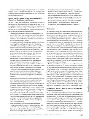 Vorschauseite 5: Potentiale von und Empfehlungen zur Nutzung von GKV Routinedaten in einer pandemischen Versorgungslage – Erfahrungen aus dem Projekt egePan-Unimed des Netzwerk Universitätsmedizin…