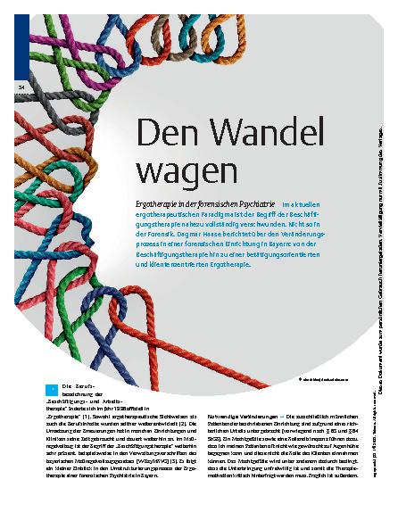 Vorschauseite 1: Den Wandel wagen – Ergotherapie in der forensischen Psychiatrie