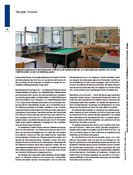 Vorschauseite 3: Den Wandel wagen – Ergotherapie in der forensischen Psychiatrie