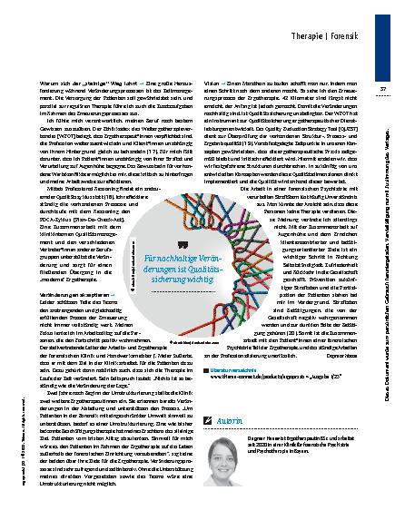 Vorschauseite 4: Den Wandel wagen – Ergotherapie in der forensischen Psychiatrie