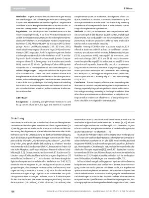 Vorschauseite 2: Wie verbreitet sind komplementärmedizinische Verfahren in bayerischen Krankenhäusern? Eine Vollerhebung für Bayern mittels Website-Screening