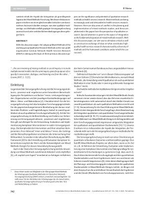 Vorschauseite 2: Mixed Methods-Studien in der Versorgungsforschung: Anforderungen, Herausforderungen und die Frage der Integration – ein Diskussionspapier aus der Perspektive qualitativ Forschender