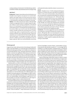 Vorschauseite 2: Lange Arbeitsund Pendelzeiten als Risikofaktoren für eine depressive Symptomatik: Querund Längsschnittanalysen