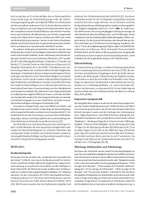 Vorschauseite 3: Lange Arbeitsund Pendelzeiten als Risikofaktoren für eine depressive Symptomatik: Querund Längsschnittanalysen