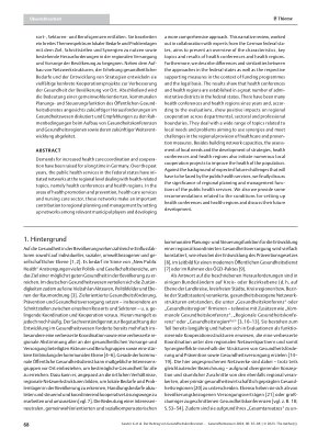 Vorschauseite 2: Der Beitrag von Gesundheitskonferenzen und Gesundheitsregionen zu regionaler Planung und Steuerung im Gesundheitswesen – ein Überblick auf Ebene der Bundesländer