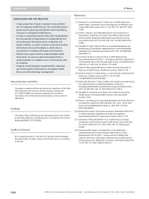 Vorschauseite 6: Assoziationen eines leicht verständlichen Patientenbriefs zur Gesundheitskompetenz nachstationärer Patienten. Ergebnisse einer randomisiert kontrollierten Interventionsstudie
